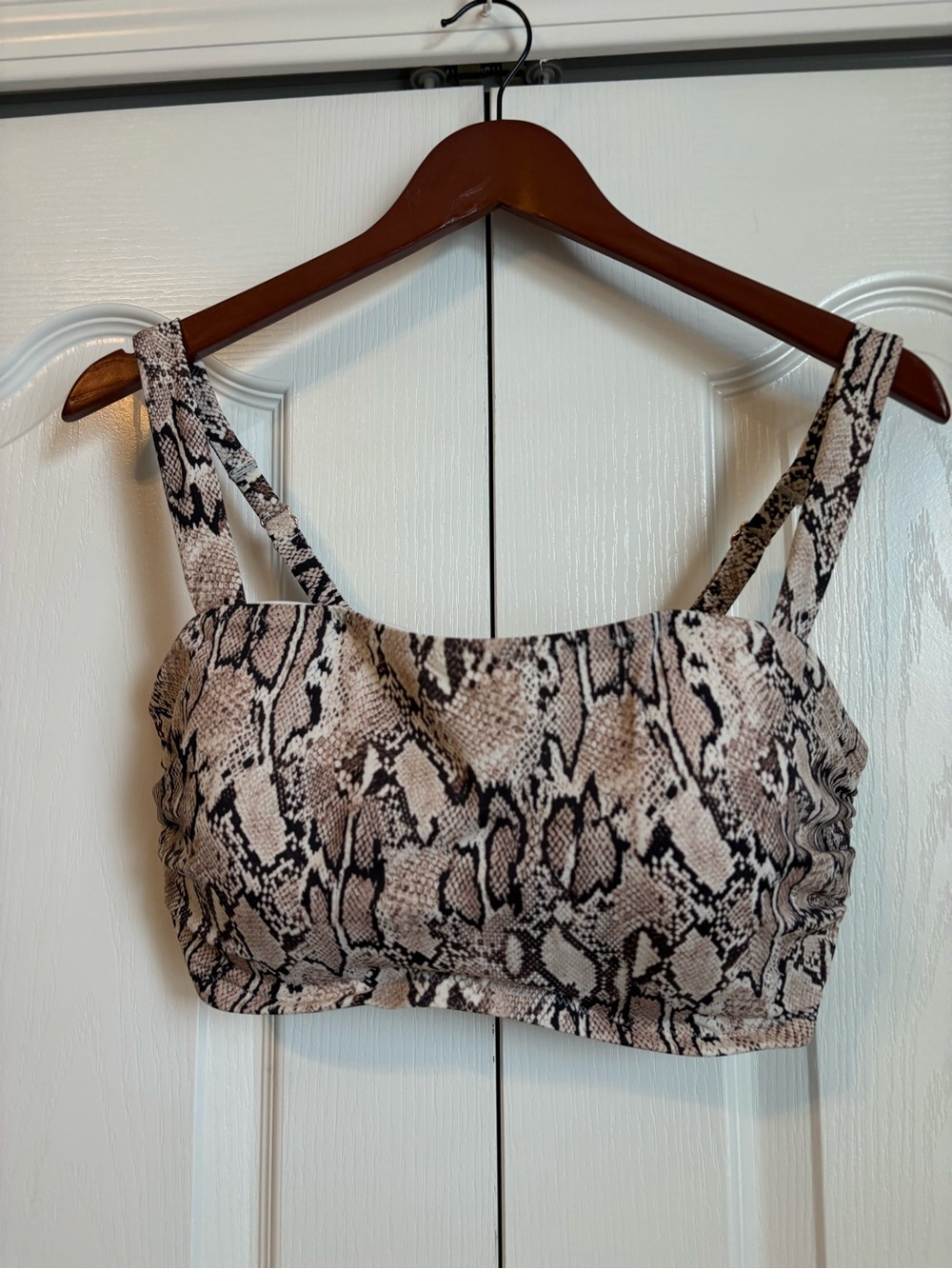 Shade & Shore Snake Print Bikini Top in Beige, Black